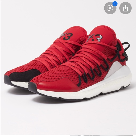 y3 red sneakers